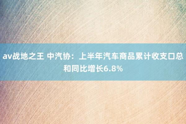 av战地之王 中汽协：上半年汽车商品累计收支口总和同比增长6.8%