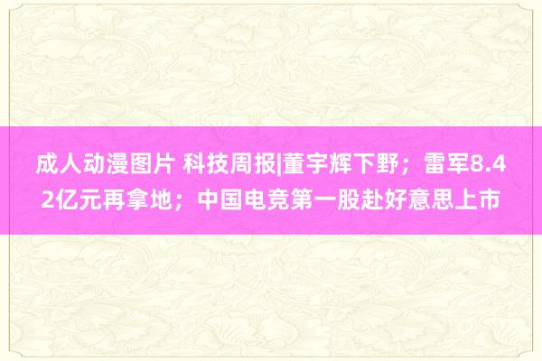 成人动漫图片 科技周报|董宇辉下野；雷军8.42亿元再拿地；中国电竞第一股赴好意思上市