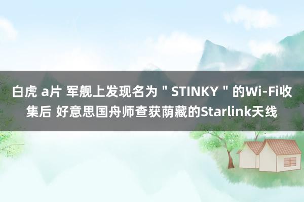 白虎 a片 军舰上发现名为＂STINKY＂的Wi-Fi收集后 好意思国舟师查获荫藏的Starlink天线